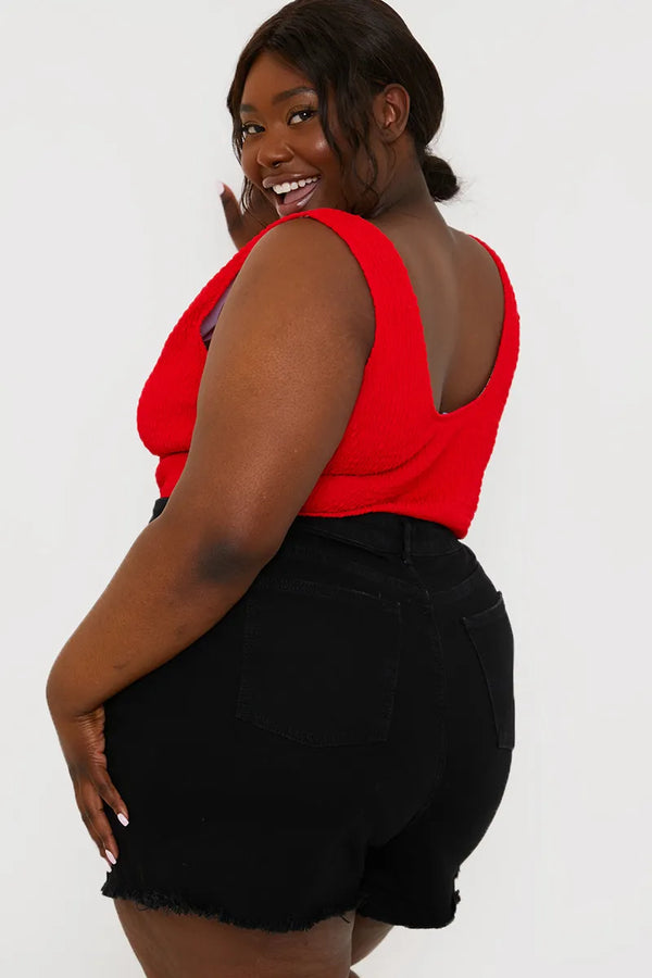 In The Style In The Style Distressed Denim Shorts Black