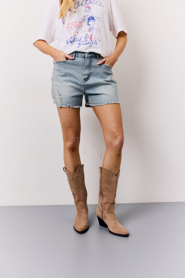 In The Style In The Style Distressed Denim Shorts Blue