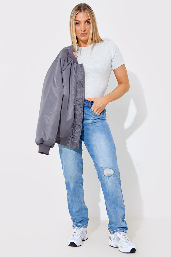 in the style In the Style Distressed Mom Jeans Blue