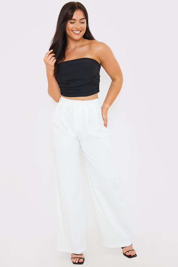 In The Style In The Style Draped Strapless Corset Top Black