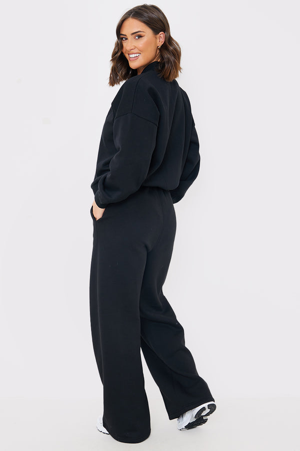 In The Style In The Style Drawstring Wide Leg Joggers Black