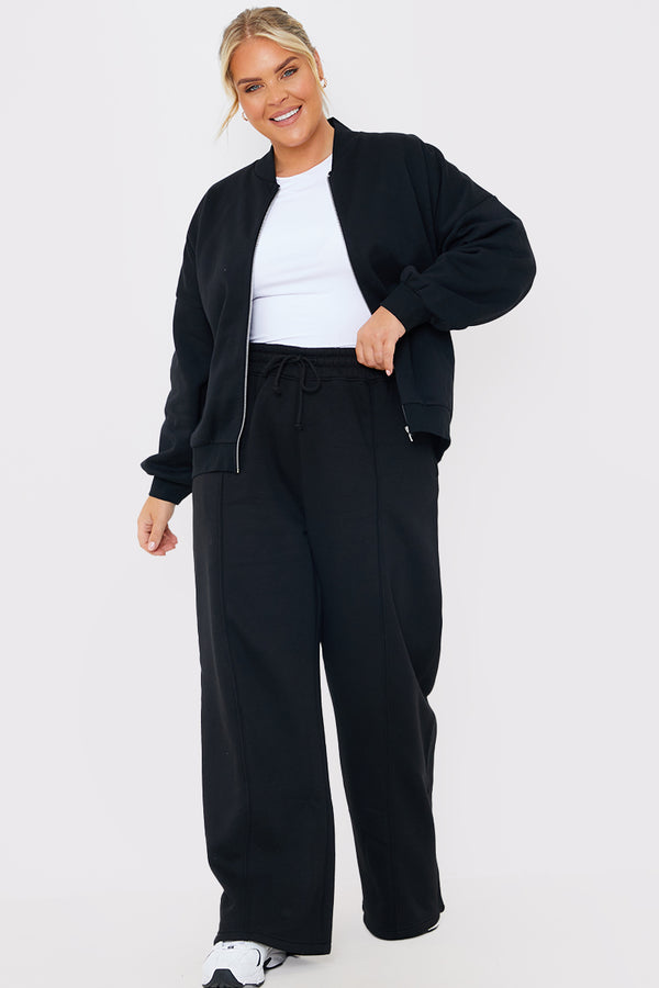 In The Style In The Style Drawstring Wide Leg Joggers Black