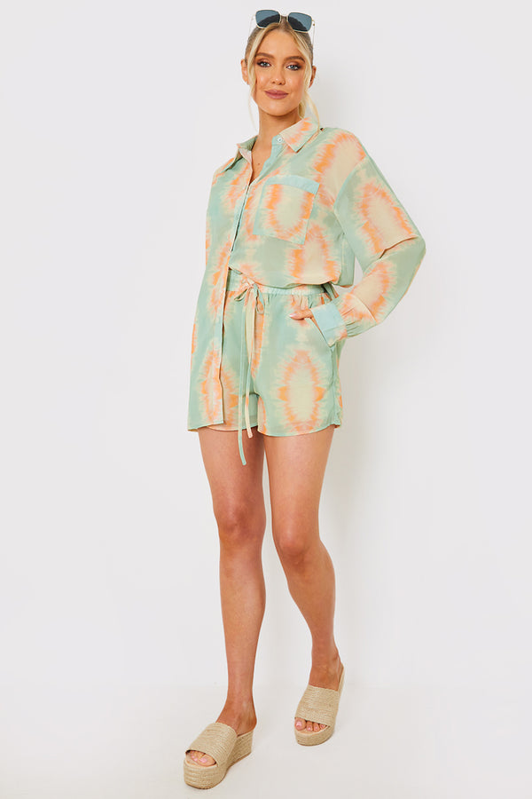 In The Style In The Style Elasticated High Waist Beach Co-Ord Shorts Multicoloured