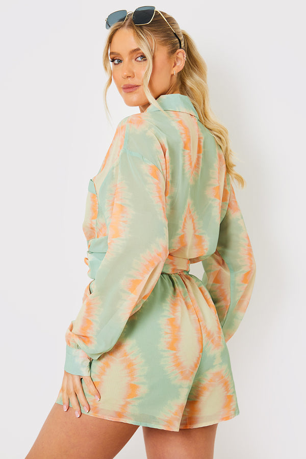 In The Style In The Style Elasticated High Waist Beach Co-Ord Shorts Multicoloured