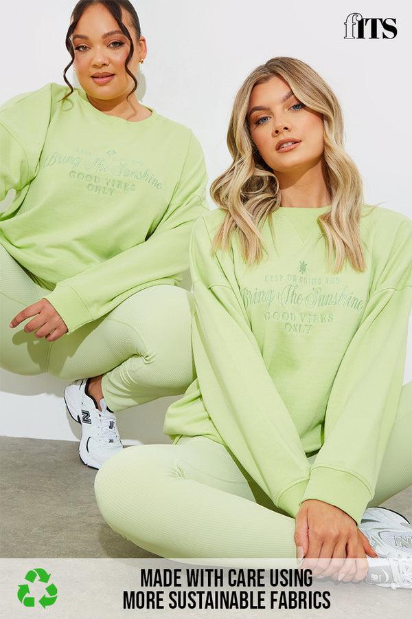 In The Style In The Style Embroidered Sunshine Sweater Lime