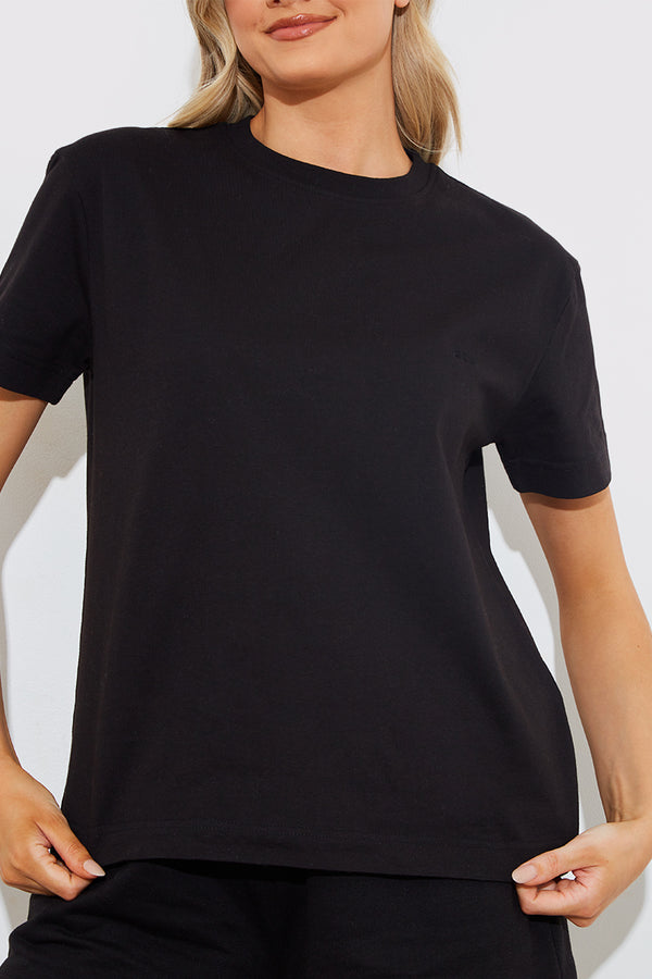 In The Style In The Style Embroidered T-Shirt Black