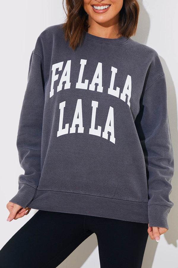 In The Style In The Style 'Falalalala' Charity Christmas Sweater Charcoal