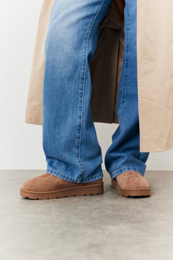 in the style In The Style Faux Fur Ankle Boot Taupe
