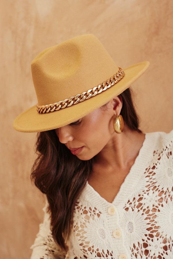 in the style In The Style Fedora With Gold Trim Nude