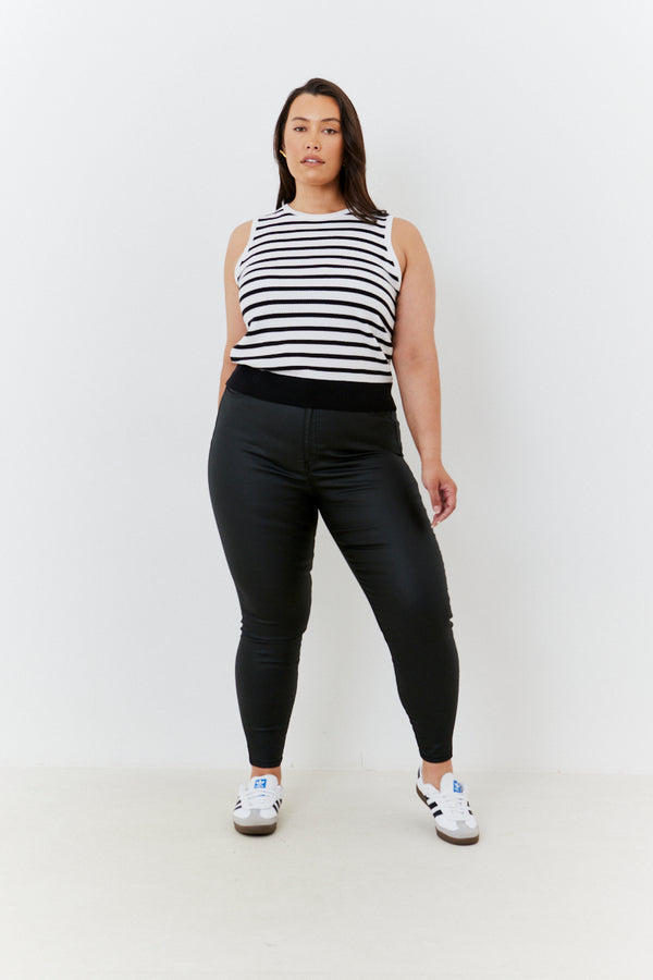 in the style Fits Coated Sculpt Shaper Jeans Black