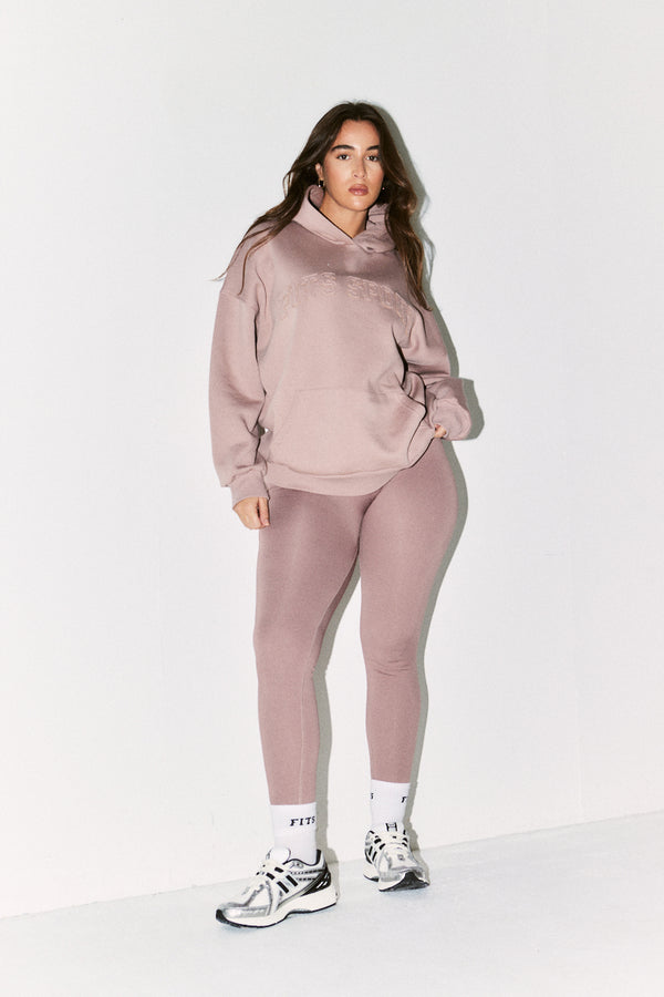 In The Style Fits Distressed Fits Hoodie Mauve