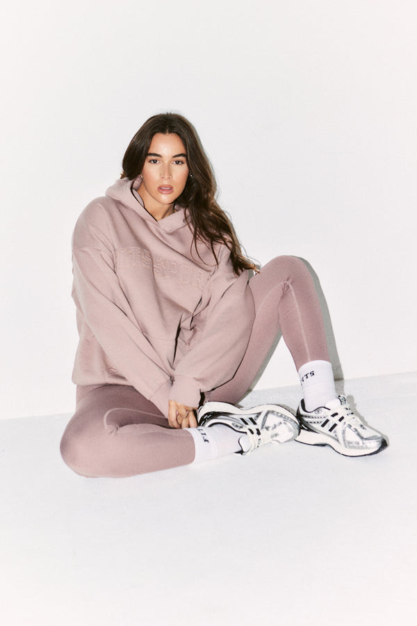 In The Style Fits Distressed Fits Hoodie Mauve