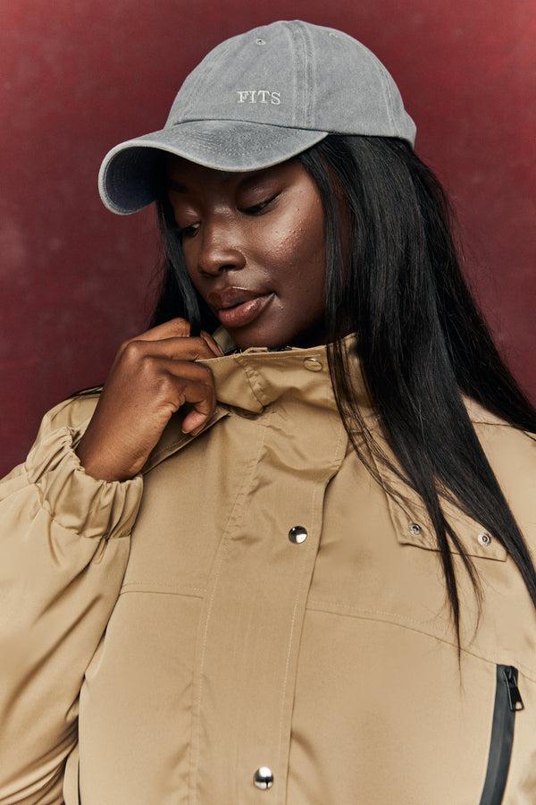 In The Style Fits FITS Embroidered Cap Charcoal