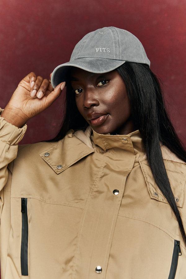 in the style Fits FITS Embroidered Cap Charcoal