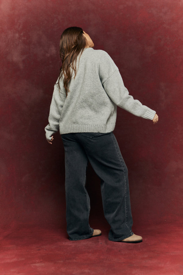 In The Style Fits FITS Knitted Sweatshirt Grey