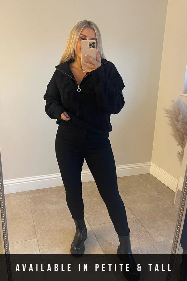 In The Style Fits High Waisted Skinny Jeans Black