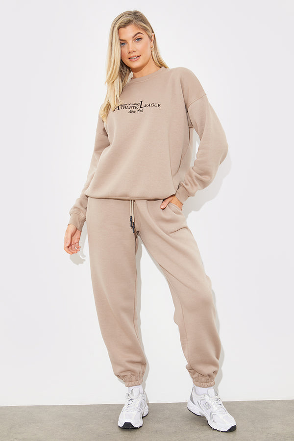 In The Style Fits Jersey Cuff Leg Jogger Mocha