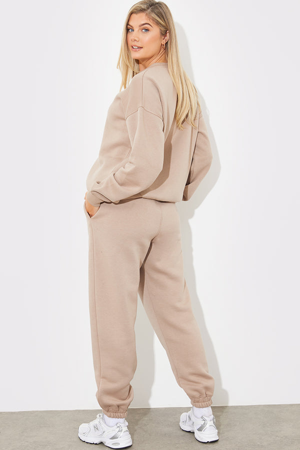 In The Style Fits Jersey Cuff Leg Jogger Mocha