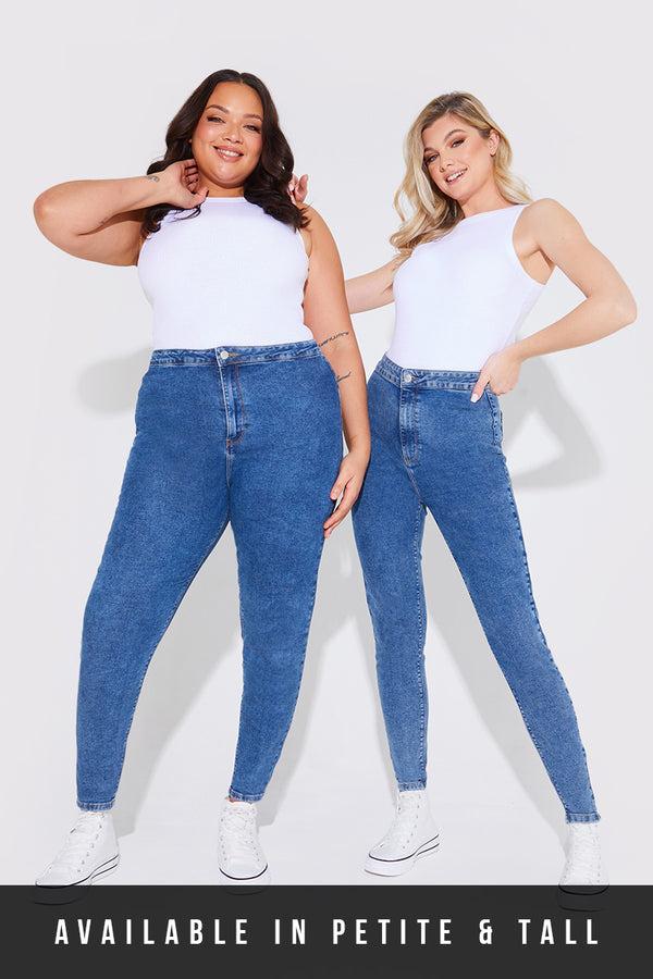 In The Style Fits Mid Jegging Blue