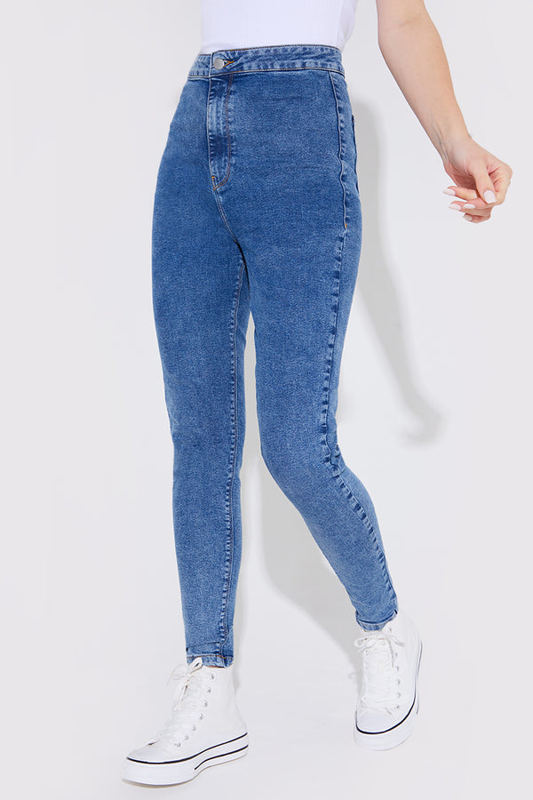 In The Style Fits Mid Jegging Blue