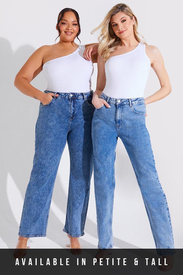 in the style Fits Straight Leg Jean Blue