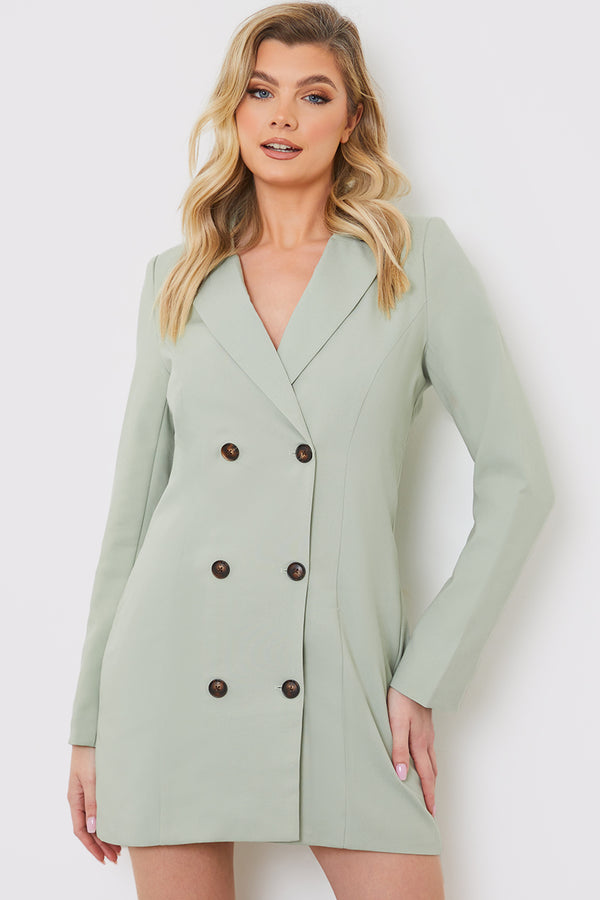 In The Style Fits Tailored Blazer Dress Sage