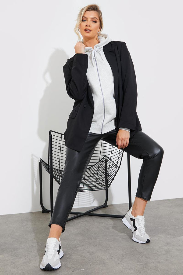 in the style In The Style Fleeceback Zip Through Hoodie Grey