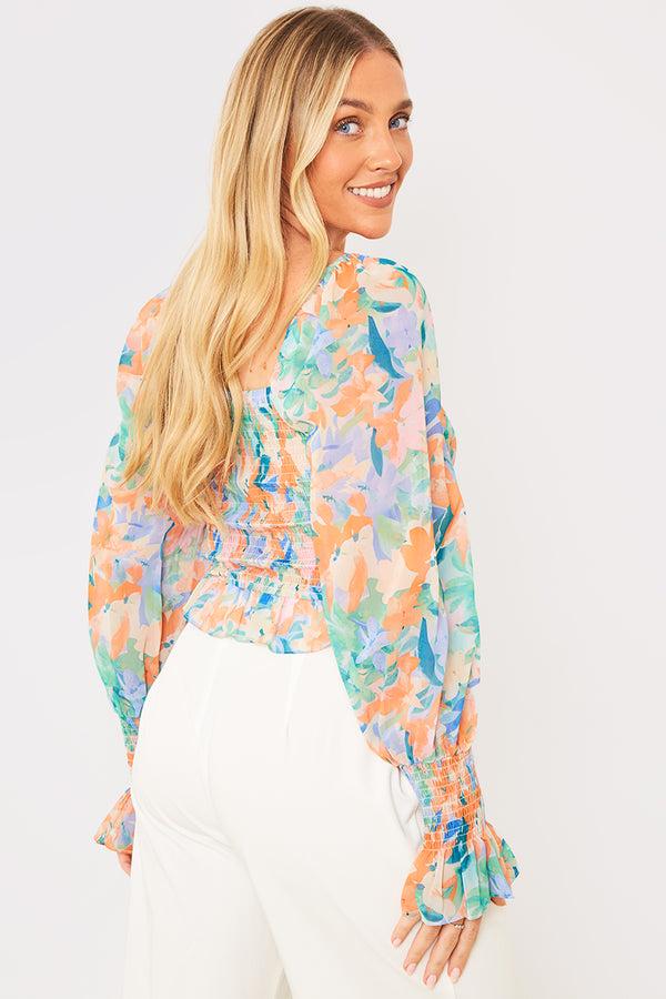 In The Style In The Style Floral Milkmaid Blouse Multi