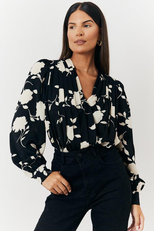 in the style In The Style Floral Wrap Bodysuit Print