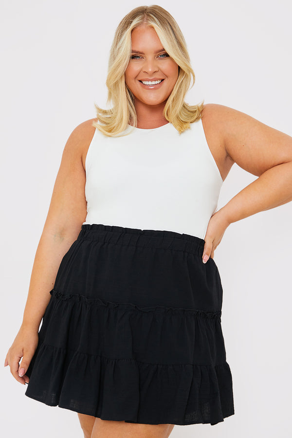 In The Style In The Style Frill Detail Volume Mini Skirt Black