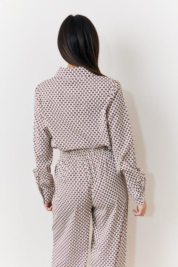 In The Style In The Style Geo Printed Relaxed Shirt Cream