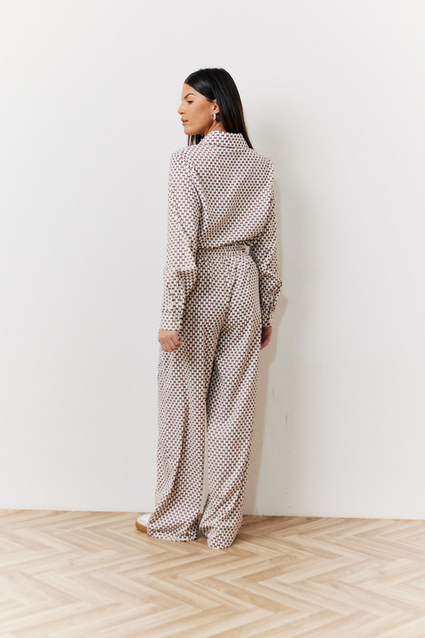 In The Style In The Style Geo Printed Relaxed Shirt Cream