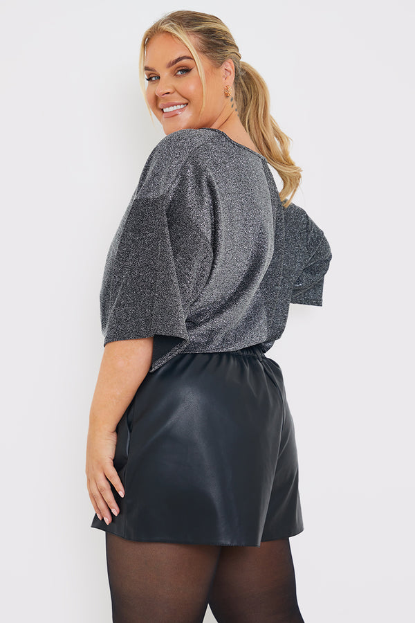 In The Style In The Style Glitter Embellished T Shirt Black