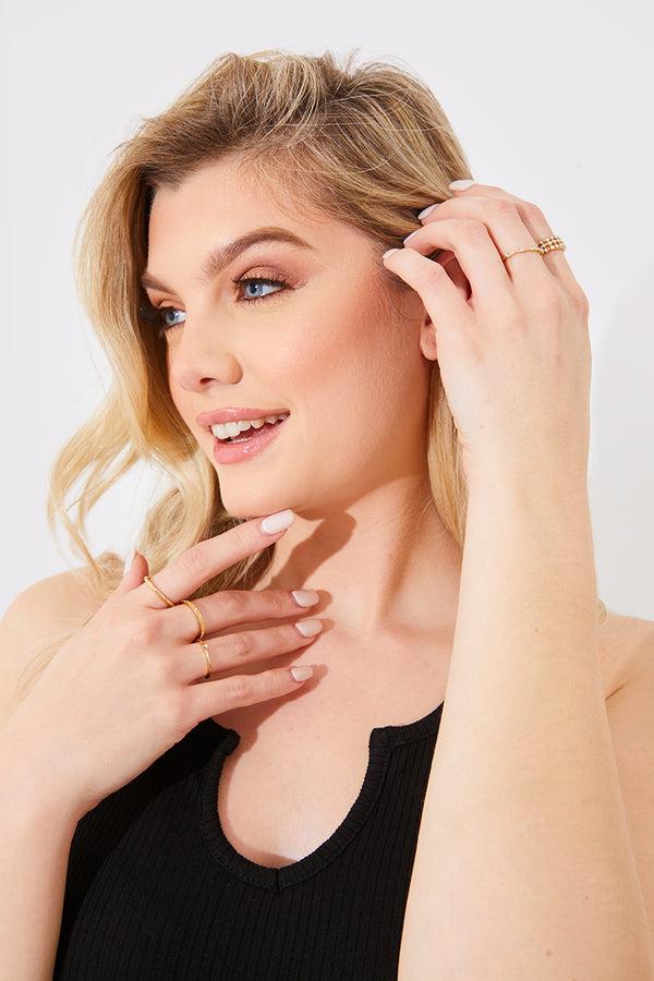 In The Style In The Style Gold Embellished Multi Pack Rings Gold