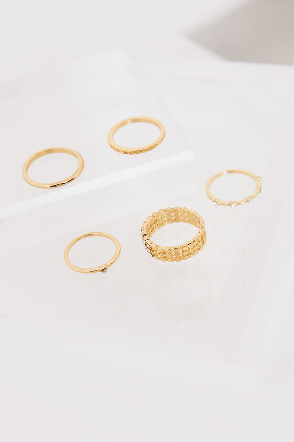 In The Style In The Style Gold Embellished Multi Pack Rings Gold