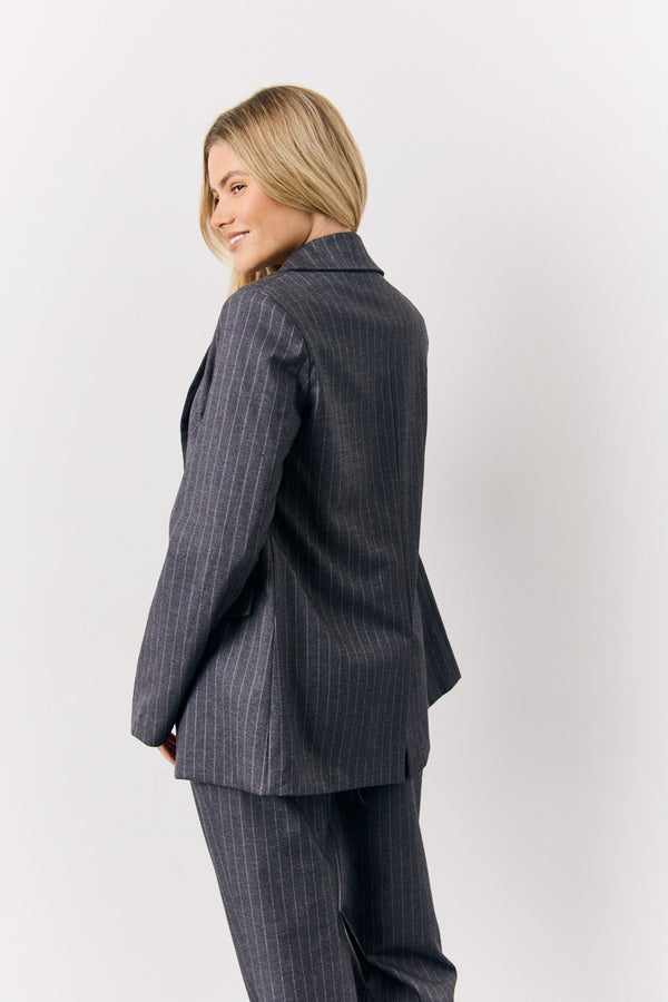 In The Style In The Style Grey Pinstripe Tailored Blazer Grey