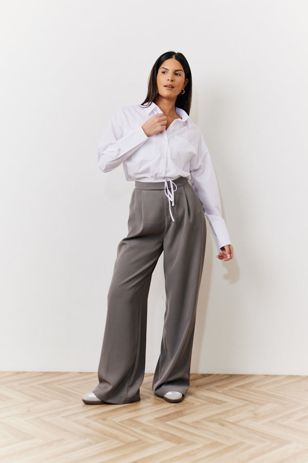 in the style In The Style Grey Waistband Detail Tailored Trouser Grey