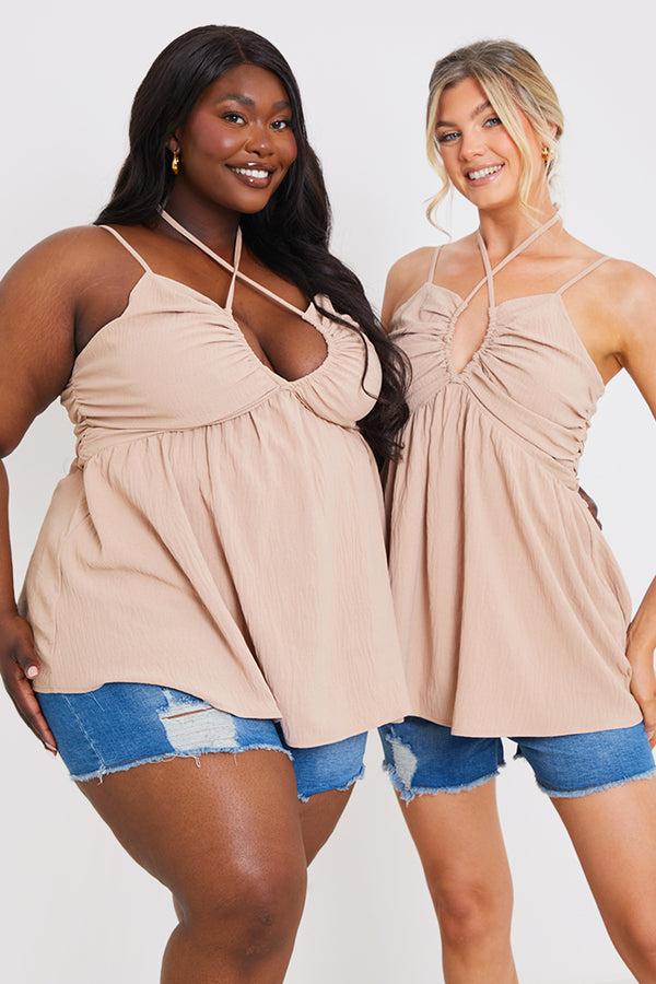 in the style In the Style Halterneck Cami Top Stone