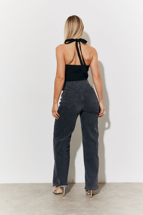 In The Style In The Style Halterneck Waistcoat Black