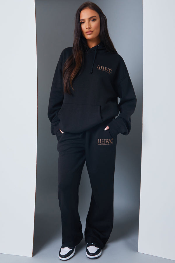 In The Style In The Style Health And Happiness' Slogan Hoodie Black