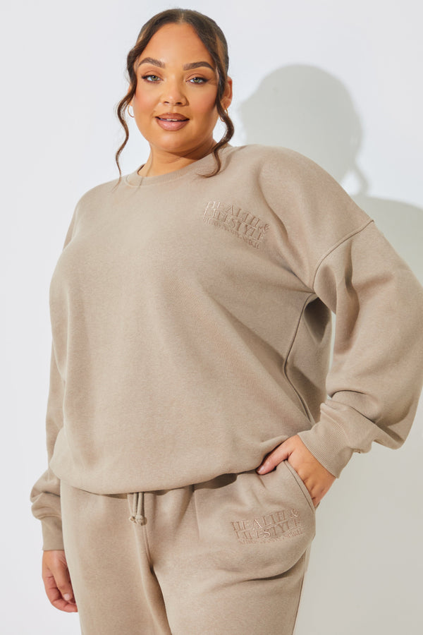 In The Style In The Style Health And Lifestyle' Oversized Sweater Sand