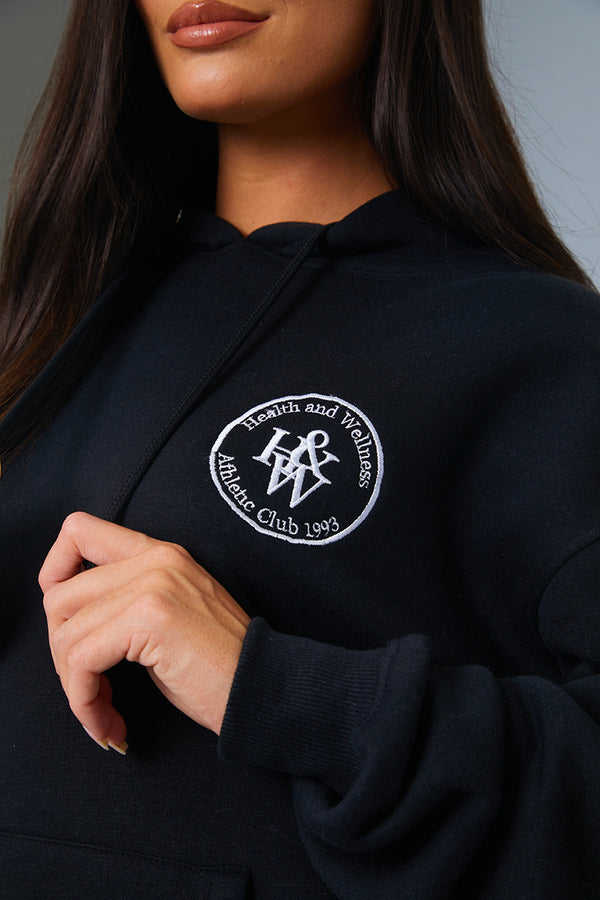 In The Style In The Style Health And Wellness' Slogan Oversized Hoodie Black