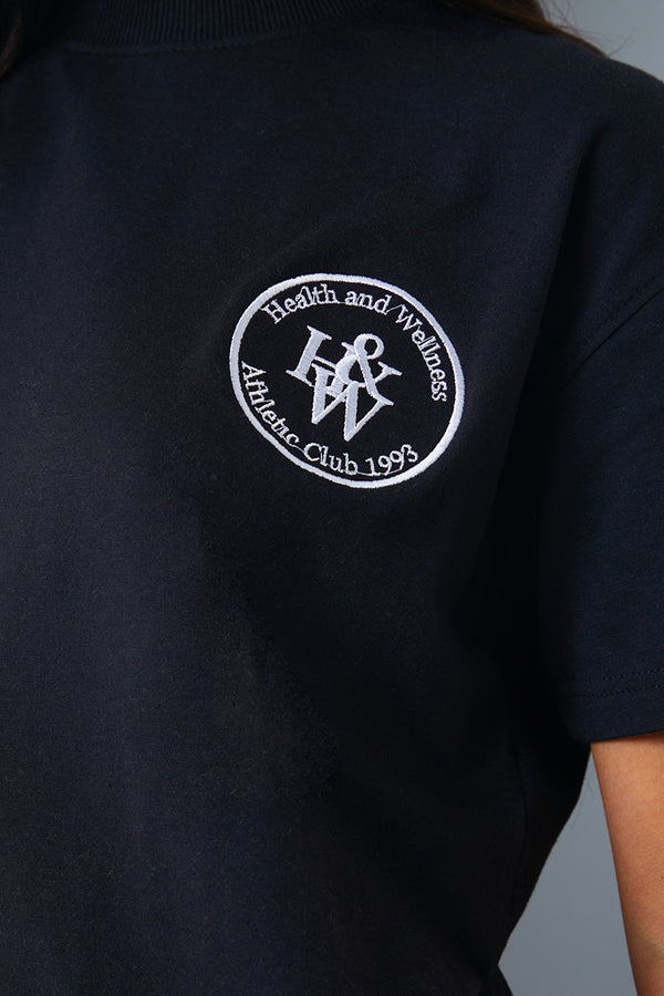 In The Style In The Style Health And Wellness' Slogan Oversized T-Shirt Black