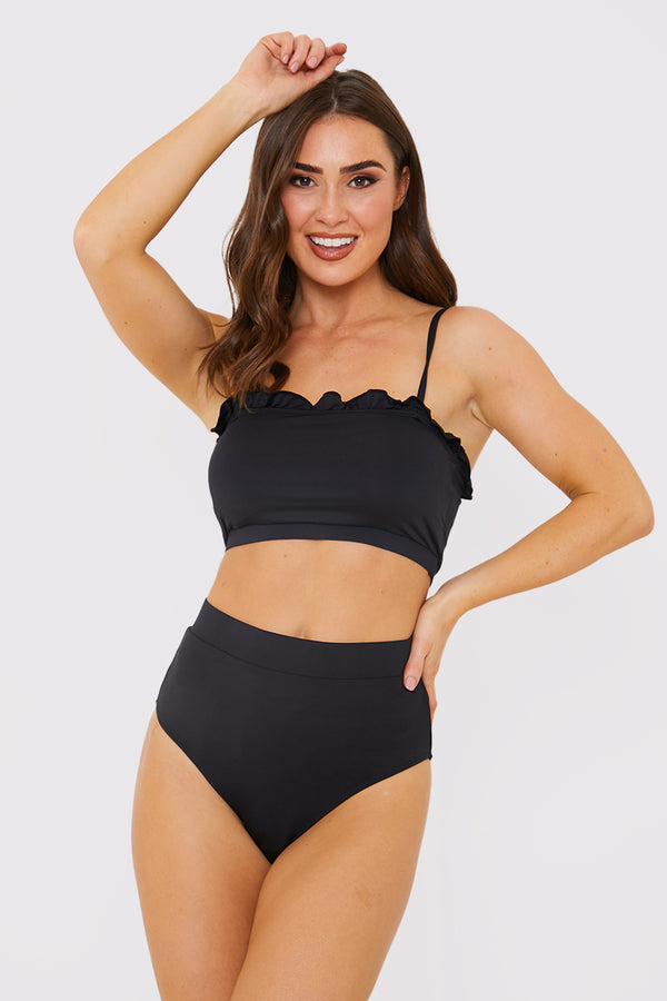 in the style In the Style High Waist Bikini Bottom Black