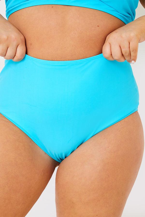 In The Style In The Style High Waisted Control Bikini Bottoms Blue
