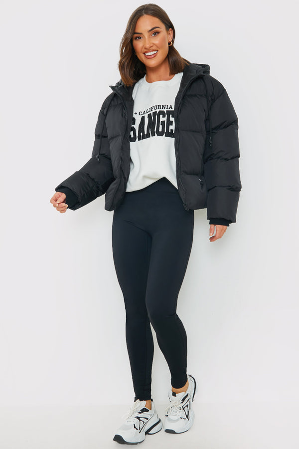 In The Style In The Style Hooded Puffer Jacket Black