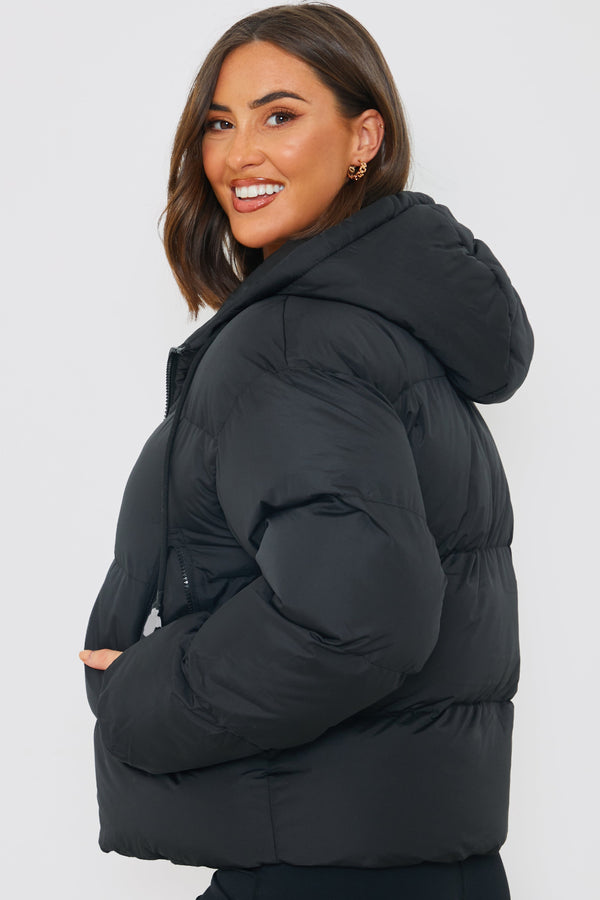 In The Style In The Style Hooded Puffer Jacket Black