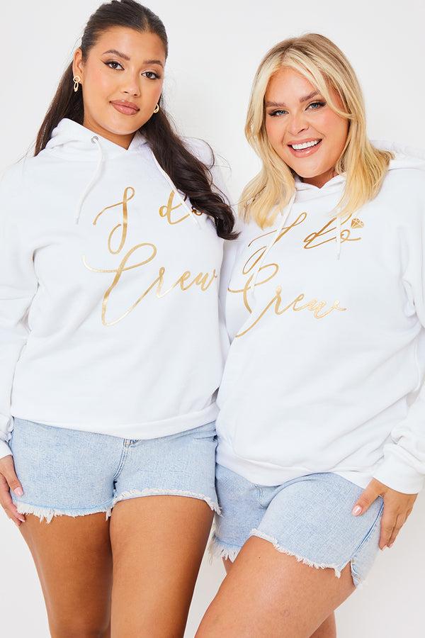 In The Style In The Style I Do Gold Foiled Hoodie White