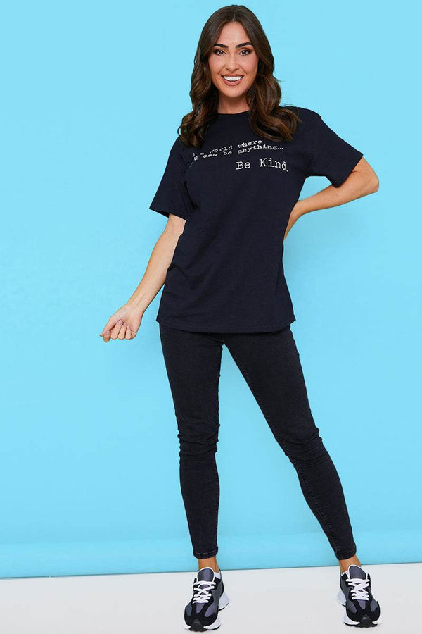 In The Style In The Style 'IN A WORLD WHERE YOU CAN BE ANYTHING BE KIND' T-SHIRT White
