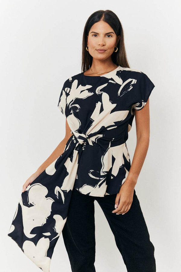 in the style In The Style Abstract Drape Top Print in the style In The Style Abstract Drape Top Print